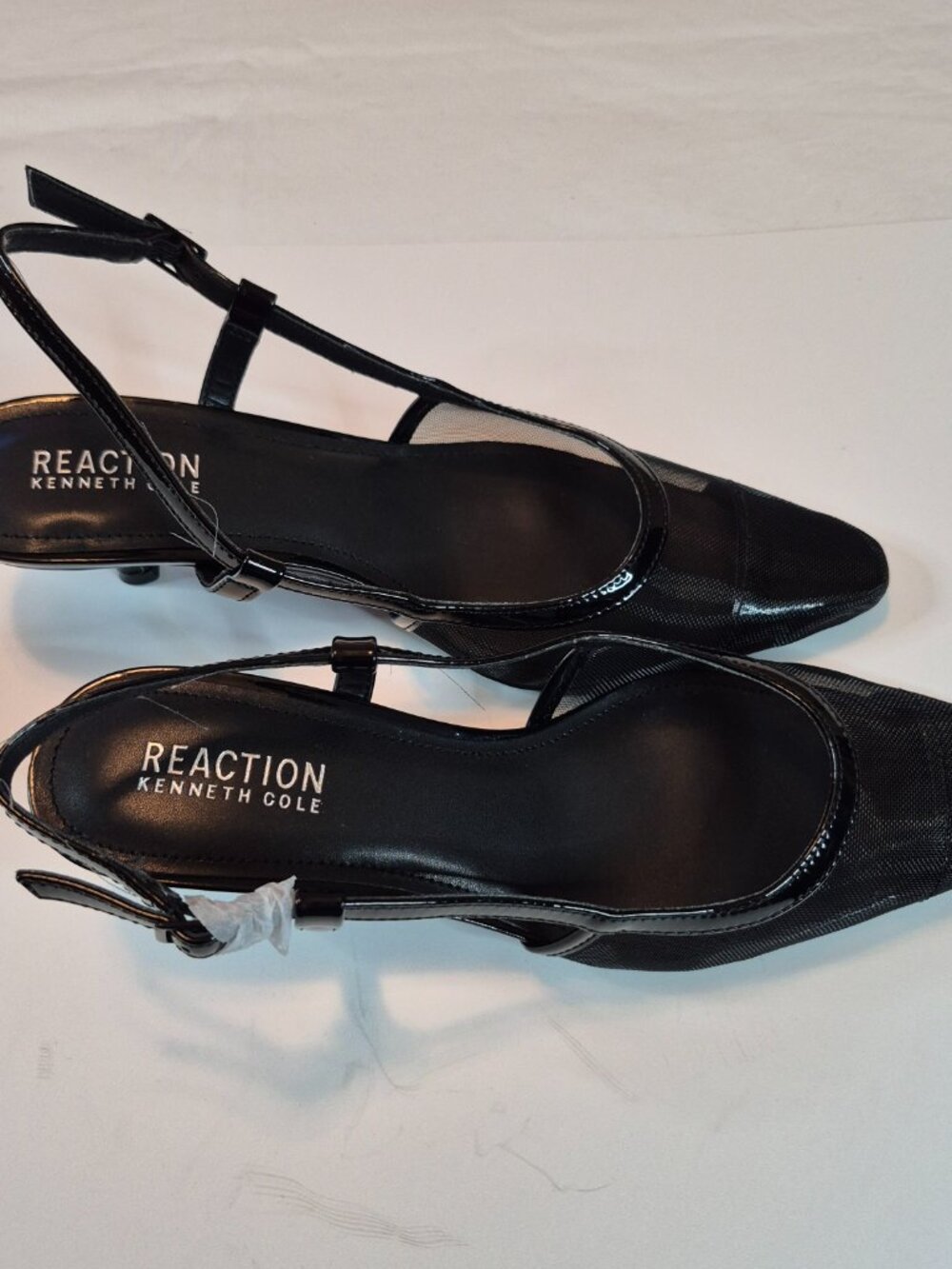 Kenneth Cole Reaction Women's Maggie Black Mesh, Size 7, Kitten Heel, Toe, NEW - Picture 3 of 10
